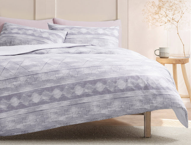 Dash Single Printed Ranforce Duvet Cover Set Damson