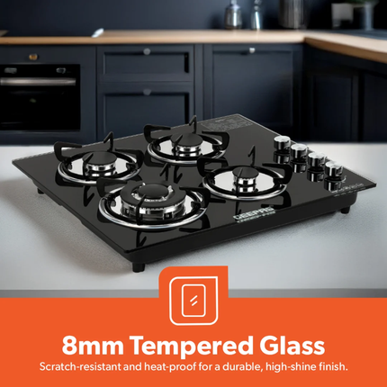 Geepas GK4410 4-Burner Tempered Glass Gas Hob