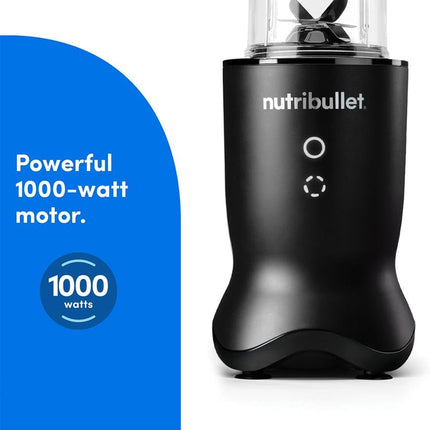 خلاط نيوتريكوك الترا الشخصي 1000 واط مع شفرات ستانلس ستيل بـ 6 ريش - رمادي غامق (NBU-500AK)