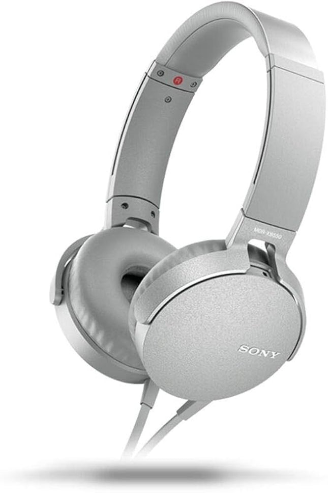 سماعات سوني (Sony) سلكية MDR-XB550AP بنظام Extra Bass - لون أبيض