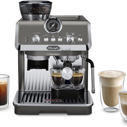 10.12.24.0025DelonghiDe'Longhi La Specialista Arte Evo EC9255.T Espresso Machine with Grinder, Cold Brew Function, 8 Grind Levels, 15 Bar, 3 Temperatures, Milk Frothing Nozzle, Titanium with Barista Kit
