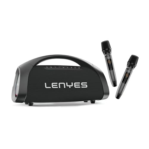 Lenyes S873 High Power Party Bluetooth Speaker - 400W Peak Power - Dynamic RGB Lighting - TWS Function - Includes Dual Wireless Microphones - Remote Control - Heavy Bass - Black Lenyes S873 High Power Party Bluetooth Speaker - 400W Peak Power - Dynamic RGB Lighting - TWS Function - Includes Dual Wireless Microphones - Remote Control - Heavy Bass - Black