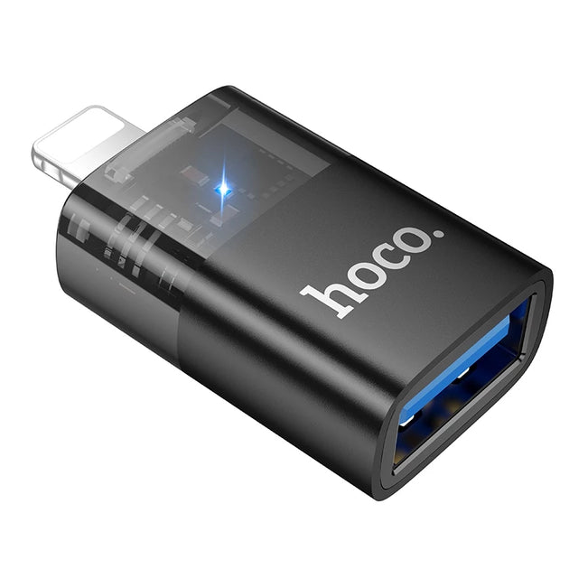 HOCO UA36 Lightning to USB OTG Adapter Transparent
