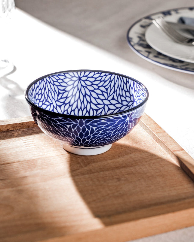 Rêve Bleu Drancy Blue Bone China Bowl with Handle
