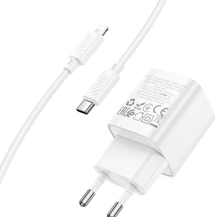 Hoco C146A Charm 20W USB-C PD Charger with Lightning Cable