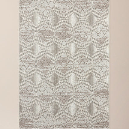 Clavier Fringed Rug in Bone - Modern Tasselled Area Rug