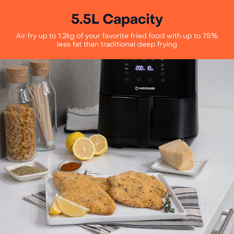 قلاية هوائية NUTRICOOK Air Fryer 2 | سعة 5.5 لتر | تقنية SmartTemp - أسود قلاية هوائية NUTRICOOK Air Fryer 2 | سعة 5.5 لتر | تقنية SmartTemp - أسود