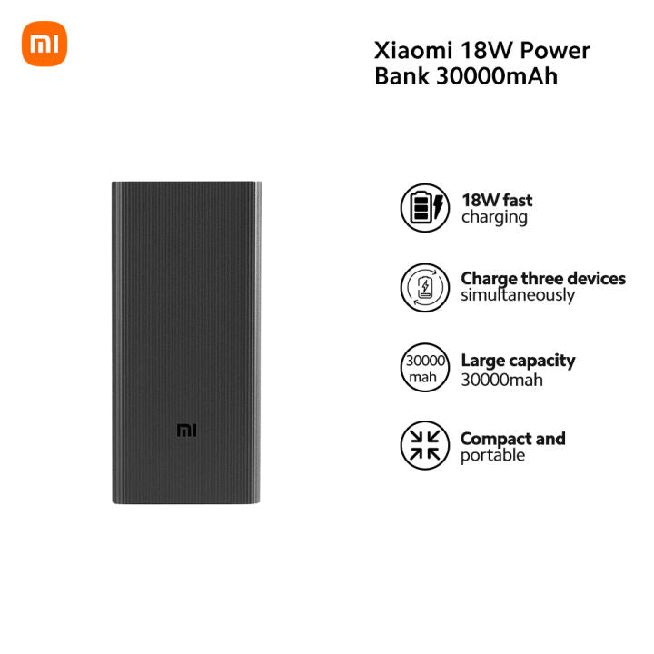 باور بنك Xiaomi بسعة 30000mAh وقدرة 18W — طاقة عالية للاستخدام الطويل باور بنك Xiaomi بسعة 30000mAh وقدرة 18W — طاقة عالية للاستخدام الطويل