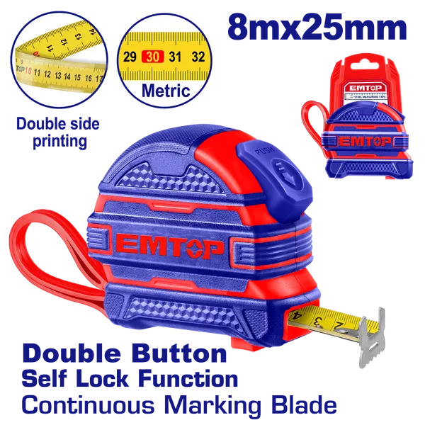 EMTOP EMTP2825M Measuring Tape 8m × 25mm