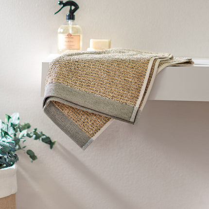 Ralph Dyed Yarn Face Towel Khaki | Soft Absorbent