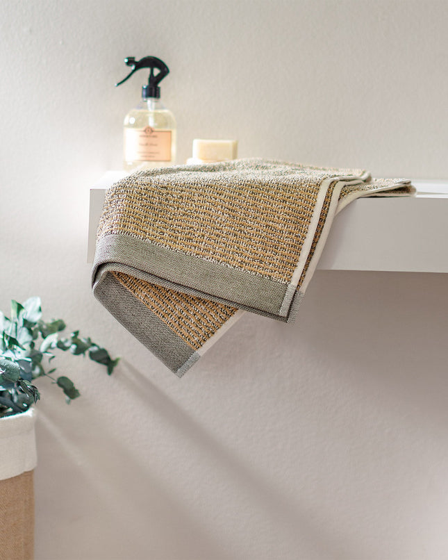 Ralph Dyed Yarn Face Towel Khaki | Soft Absorbent