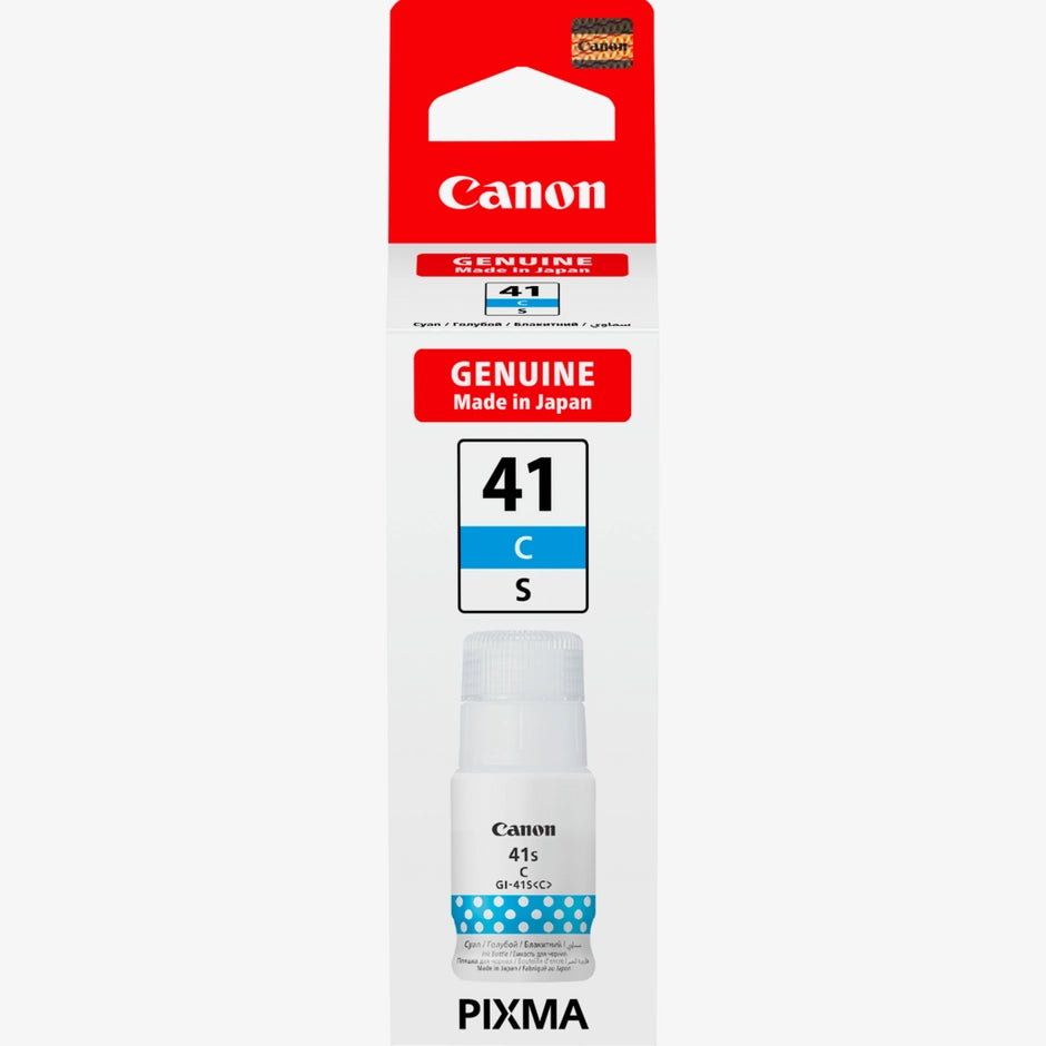 عبوة حبر كانون (Canon) أصلية موديل GI-41S - اختر اللون: أسود، أزرق، زهري (أرجواني)، أو أصفر - متوافقة مع سلسلة طابعات PIXMA G MegaTank عبوة حبر كانون (Canon) أصلية موديل GI-41S - اختر اللون: أسود، أزرق، زهري (أرجواني)، أو أصفر - متوافقة مع سلسلة طابعات PIXMA G MegaTank