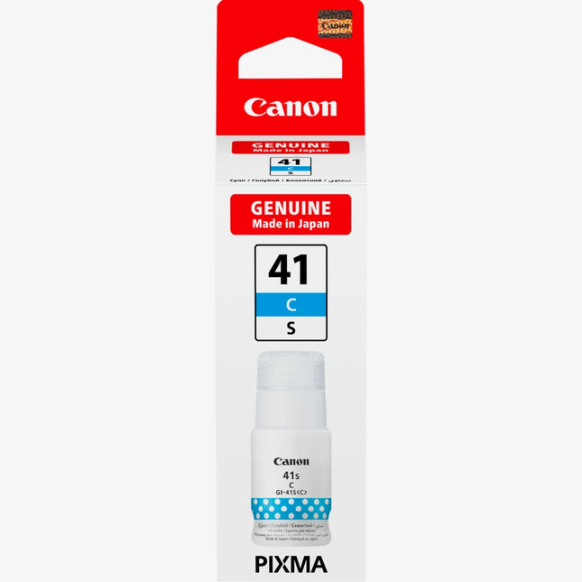 Canon GI-41S Genuine Refillable Ink Bottle - Choose Color: Cyan, Magenta, or Yellow - Vivid Color Printing - Compatible with PIXMA G-Series MegaTank