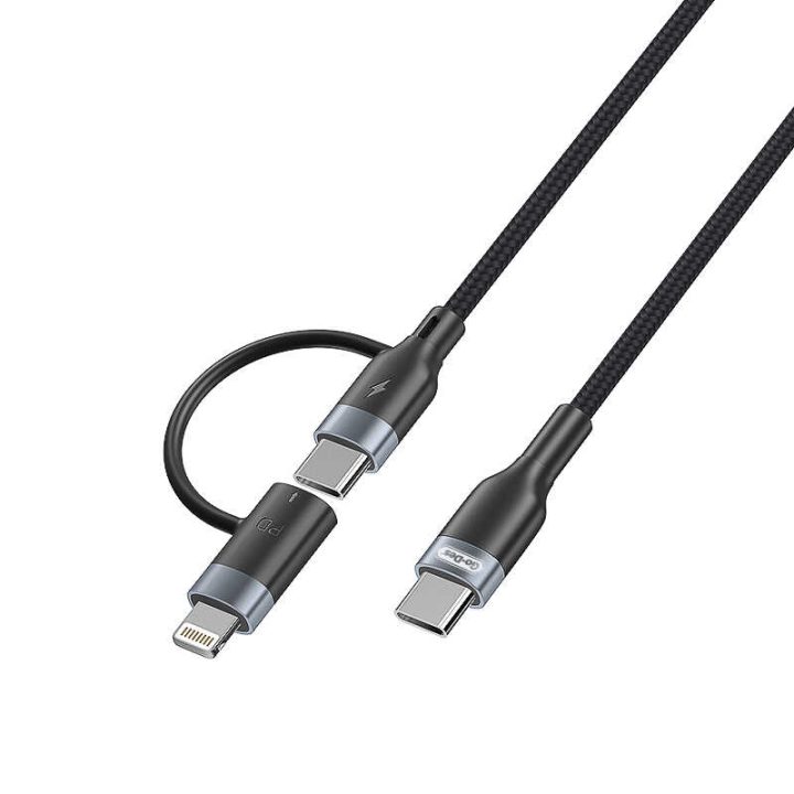كابل USB-C إلى USB-C + Lightning 2 في 1 بطول 1 متر PD 20 واط GD-UC586 كابل USB-C إلى USB-C + Lightning 2 في 1 بطول 1 متر PD 20 واط GD-UC586