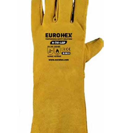 قفاز لحام من EuroHex جلد بقر ممتاز | H791LGP | 2121X