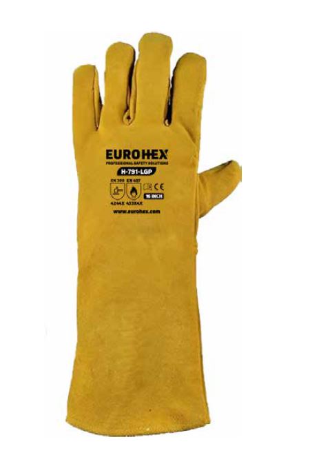 قفاز لحام من EuroHex جلد بقر ممتاز | H791LGP | 2121X