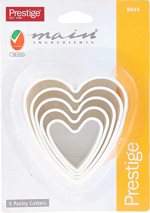 Prestige Heart Shape Pastry Cutter Set – 5 Pieces