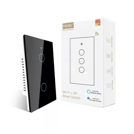 MOES - WIFI Smart Switch - 2Gang  - US Type - Black