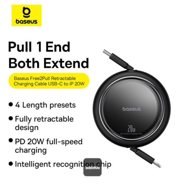 كابل شحن صغير Free2Pull من USB-C إلى iP بقوة 20W بطول 1M كابل شحن صغير Free2Pull من USB-C إلى iP بقوة 20W بطول 1M