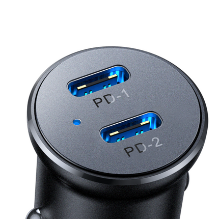 30W 2C Mini Metal Car Charger