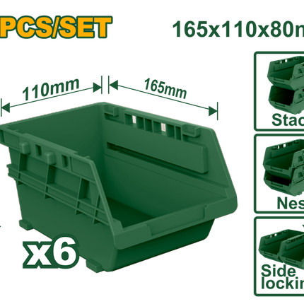  JADEVER 6‑Piece Screw Storage Bins Set