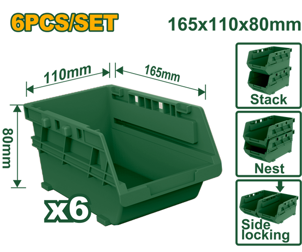 Buy JADEVER JDTB8336 6‑Piece Screw Storage Bins Set – Stackable