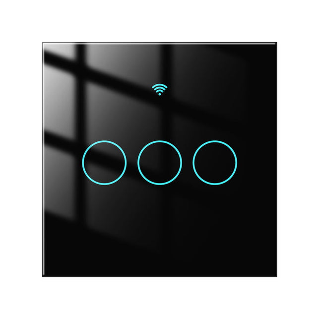 MOES - WIFI Smart Switch - 3Gang  - EU Type - Black