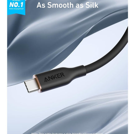 كابل Anker من USB-C إلى USB-C 240W — شحن سريع ونقل بيانات (أسود)