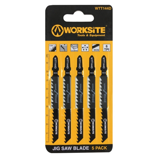 WTT144D worksite Wood Jigsaw Blade From worksite 6TPI Efficient Cutting | WTT144D