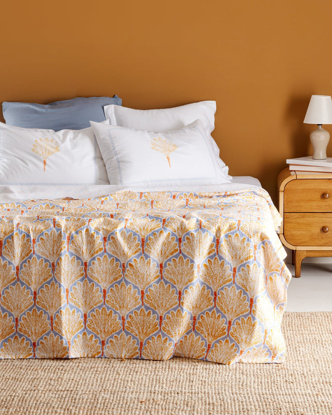 Kerman King Size Coverlet Set in Yellow