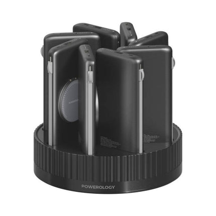 محطة شحن باورولوجي (Powerology) 8 في 1 مع 8 وحدات باور بانك سعة 10000 مللي أمبير لكل منها