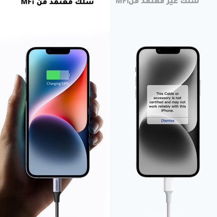 Ugreen USB-C to Lightning Braided Cable 1m White
