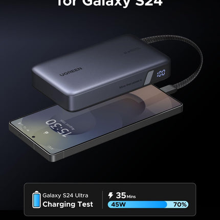 Ugreen Space G 20000mAh Power Bank 65W Built-in Cable