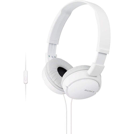 Sony MDR-ZX110AP Wired On-Ear Headphones with Mic - White
