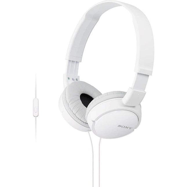 Sony MDR-ZX110AP Wired On-Ear Headphones with Mic - White
