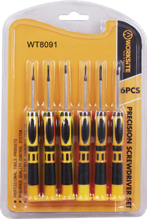 WT8091 worksite Precision Screwdriver Set 6pcs From worksite Highly Durable | WT8091