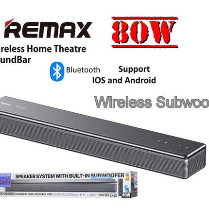 سماعة Remax RTS-20 لمسرح منزلي لاسلكي TV — 80W مع أضواء RGB