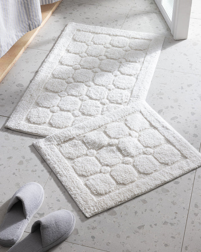 Annabella Ecru Bath Mat Set – Soft 2-Piece Bathroom Rug