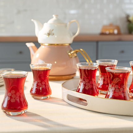 Madame Coco Lavem White Flowers 6-Piece Tea Glass Set