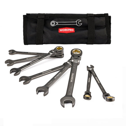 Workpro 8-Piece Flexible Ratcheting Combination Wrench Set