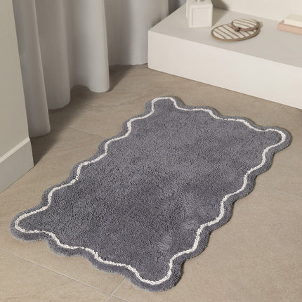 Yvoire Gray Bath Mat - Plush Comfort & Style