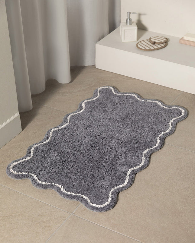 Yvoire Gray Bath Mat - Plush Comfort & Style
