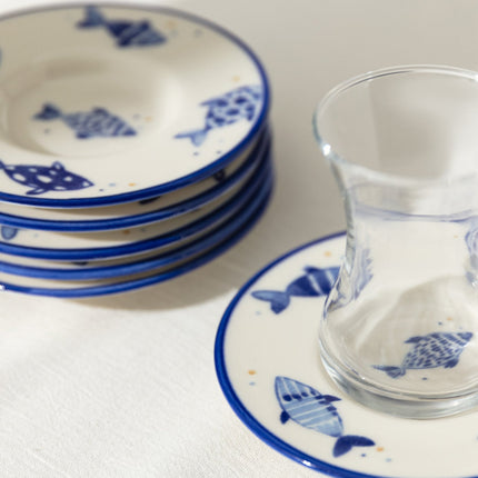 Luxe Poisson 6 Piece Tea Plate Set for Elegant Serving