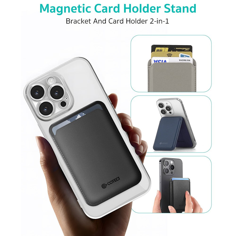 حامل بطاقات مغناطيسي Coteci TR-052 متوافق مع MagSafe مع حامل مدمج حامل بطاقات مغناطيسي Coteci TR-052 متوافق مع MagSafe مع حامل مدمج