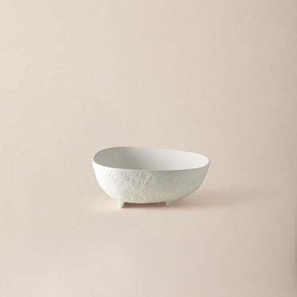 Lavem Bowl-L White Aluminum Decorative Serving Bowl