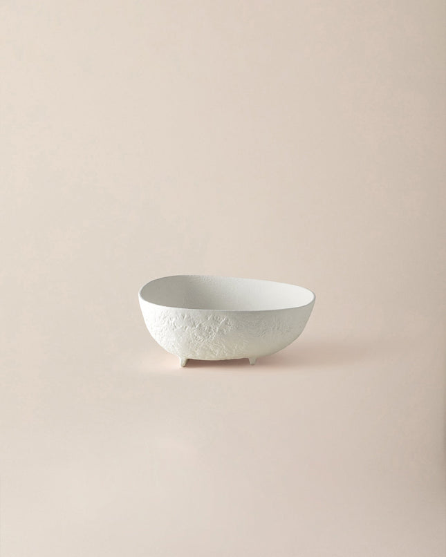 Lavem Bowl-L White Aluminum Decorative Serving Bowl
