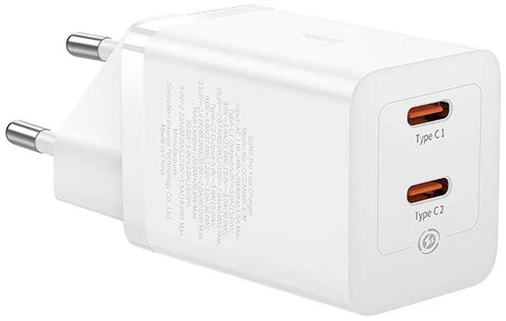 Baseus GaN5 Pro 40W Dual USB-C Wall Charger - Fast Charging Station - PD 3.0 & QC 3.0 Support - Compact Gallium Nitride Technology - Intelligent Power Split - Multi-Device Compatibility for iPhone, MacBook, and Samsung Baseus GaN5 Pro 40W Dual USB-C Wall Charger - Fast Charging Station - PD 3.0 & QC 3.0 Support - Compact Gallium Nitride Technology - Intelligent Power Split - Multi-Device Compatibility for iPhone, MacBook, and Samsung