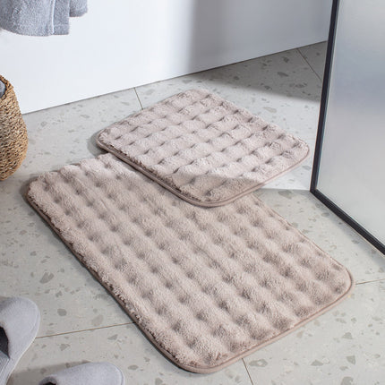 Reflet Bubble 2-Piece Bath Mat Set - Stone