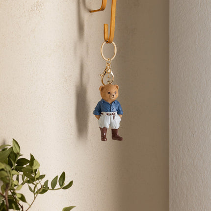 Emma Bear Keychain Navy Gray Cute Bag Charm Accessory