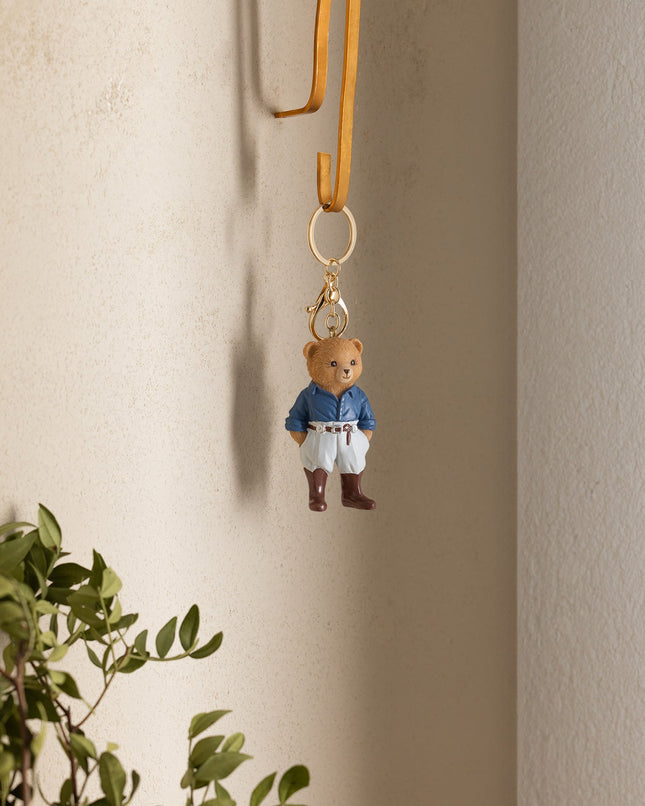 Emma Bear Keychain Navy Gray Cute Bag Charm Accessory